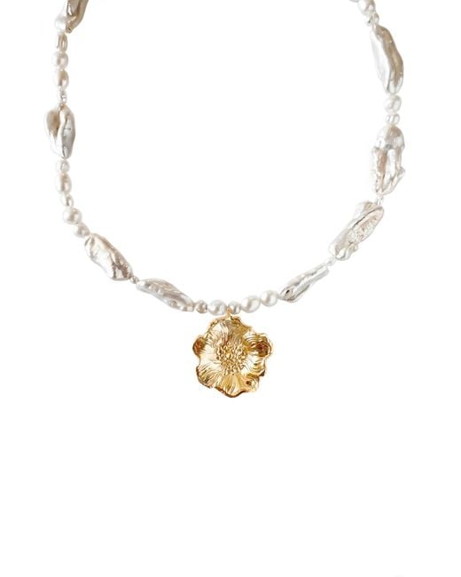 Astor & Orion Metallic Poppy Pearl Necklace