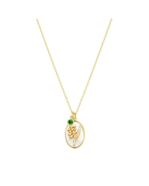 SET & STONES Metallic Katrina Birth Flower & Birthstone Charm Necklace- May