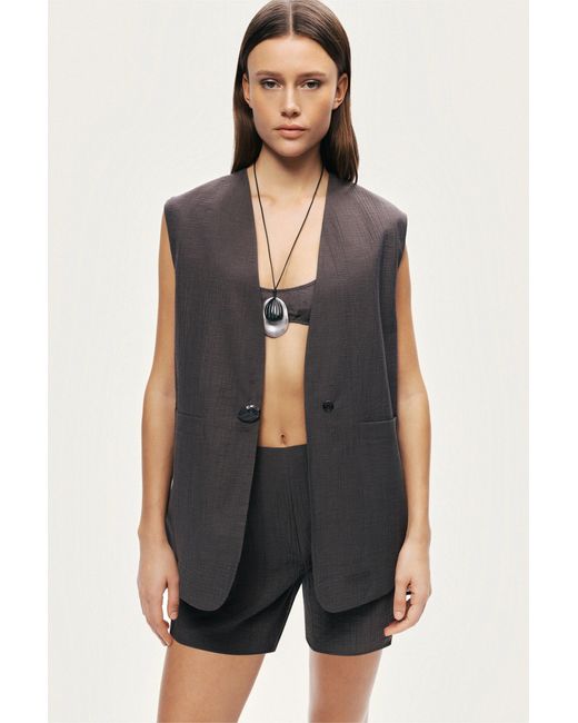 Nocturne Gray Tailored V-Neck Vest