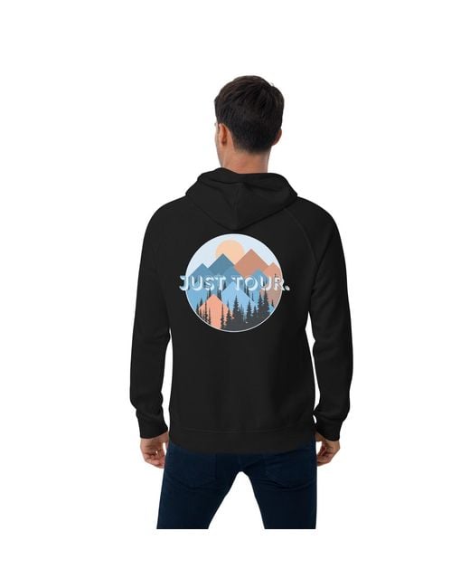 Anchor and Crew Black Just Tour. Seeker Organic Cotton Raglan Hoodie