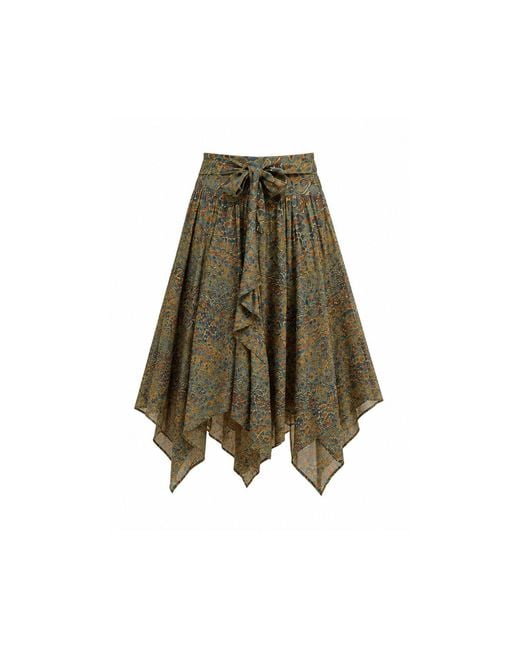 Lumina Eligma Green Bohemian Midi Skirt