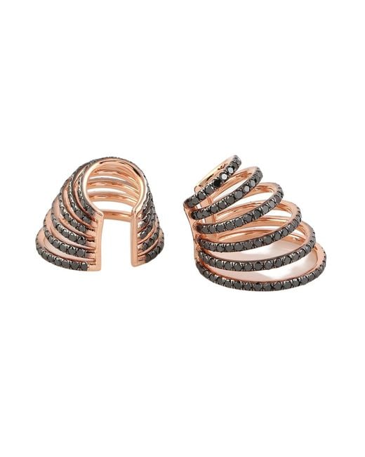 Artisan Metallic Diamond Multi-Row Ear Cuff
