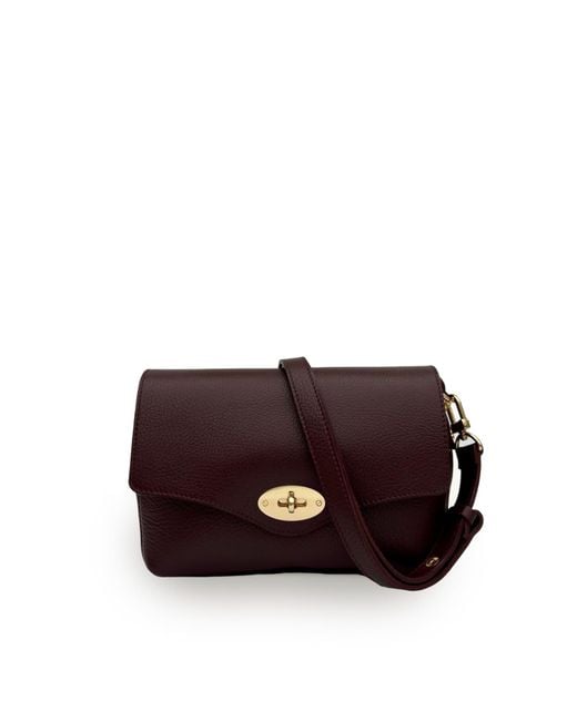 Apatchy London Purple The Maddie Midi Port Leather Bag