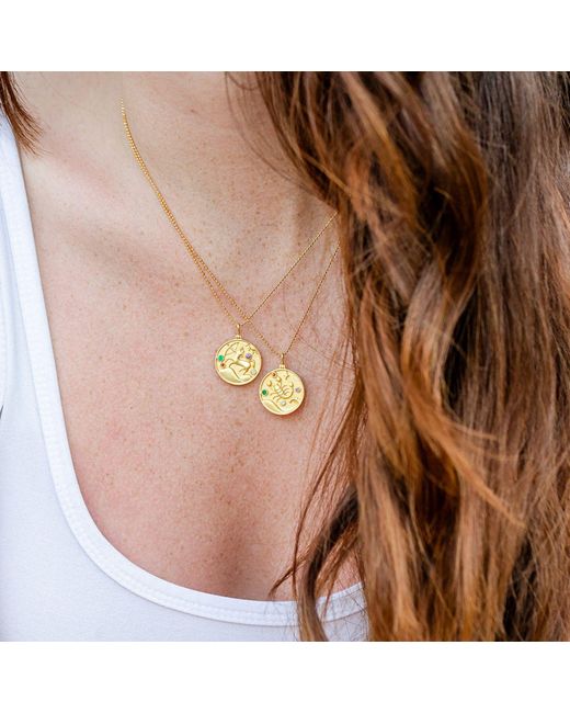 Azura Jewelry New York Metallic Sagittarius Zodiac Mantra Necklace Vermeil