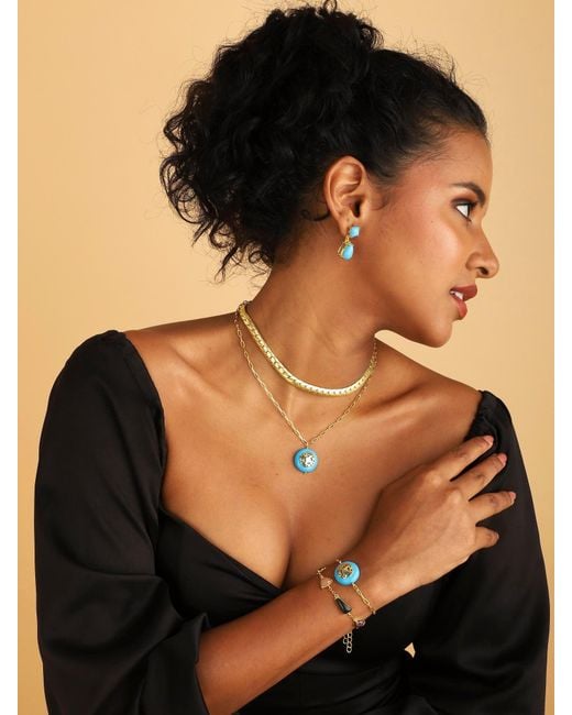 Lila Rasa Blue Stone Bracelet With Filigree