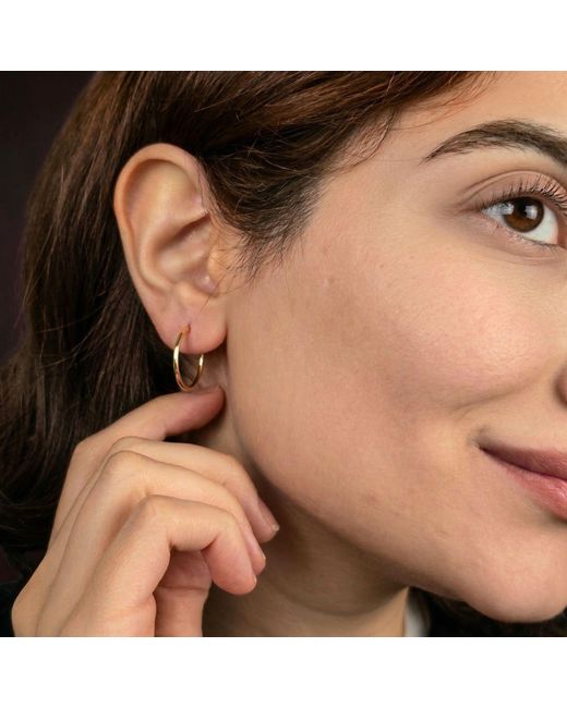 Harfi Metallic Small Plain Plated Hoop Earrings