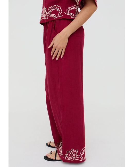 Raffya Milly Wide Leg Embroidered Trouser