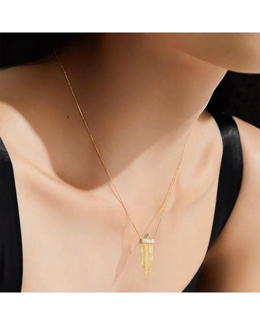 Meulien Metallic Mini Tassel Necklace