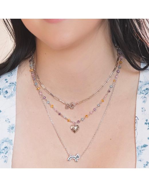 Cloud Haven Metallic Dainty Logo Pendant Necklace