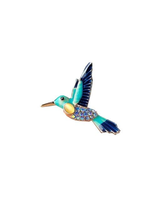 Chanel Joan Elkayam Blue Hummingbird Crystal Enamelled Brooch