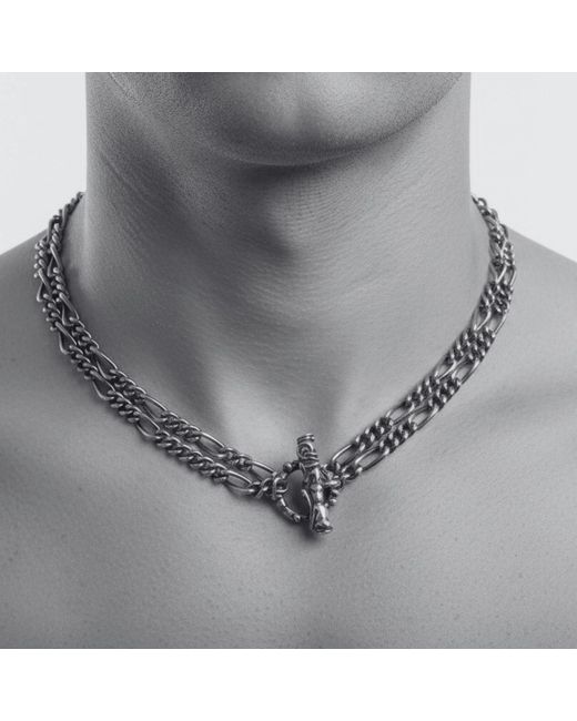 Tg-Jewellery by Tamara Gervasio Metallic Celtic Dog Three T-Bar Choker Necklace– Sterling for men