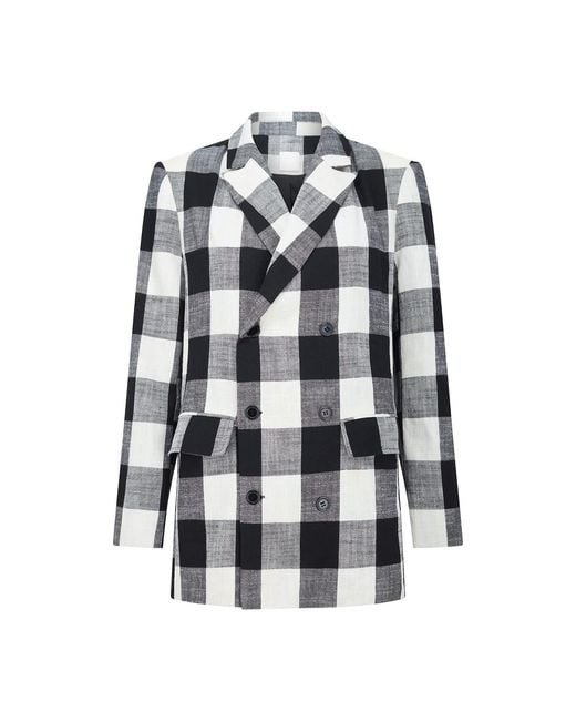 Lily and Lionel Black Zena Double Breasted Check Jacket