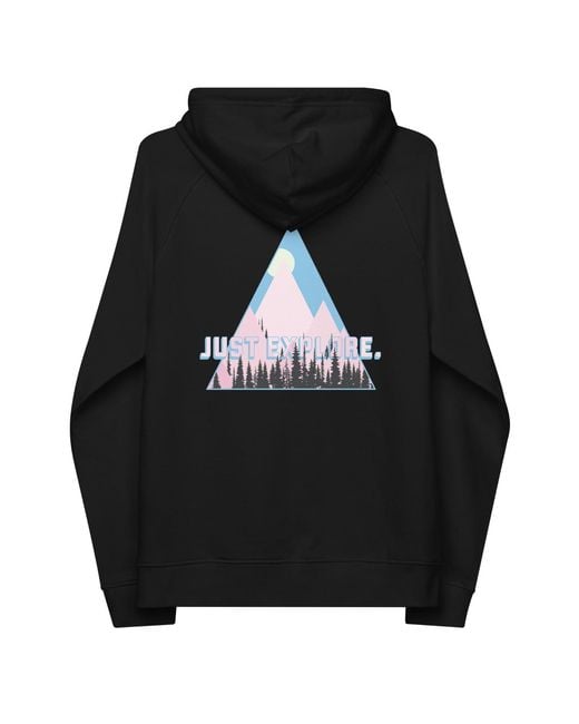 Anchor and Crew Black Just Explore. Seeker Organic Cotton Raglan Hoodie for men