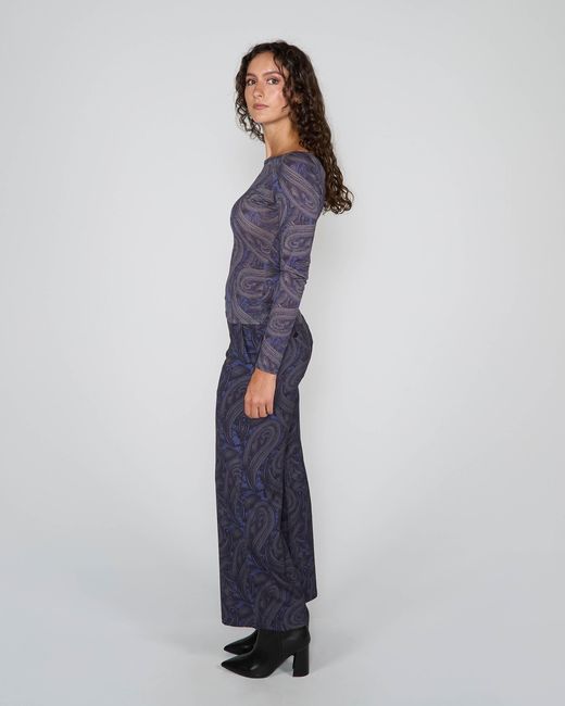 Lords of Harlech Purple Carly Merino Long Sleeve Crewneck Shirt