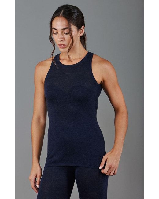 Paul James Knitwear Blue Midweight Merino Activewear Training Asteria Vest