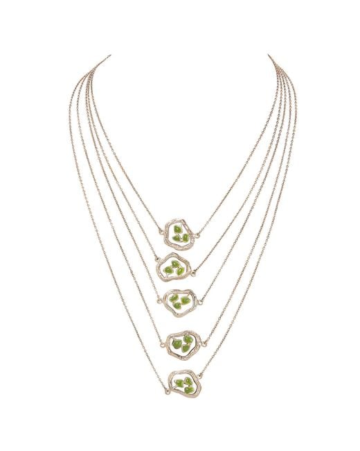 Dhwani Bansal Metallic Terra Layered Necklace With Enamel