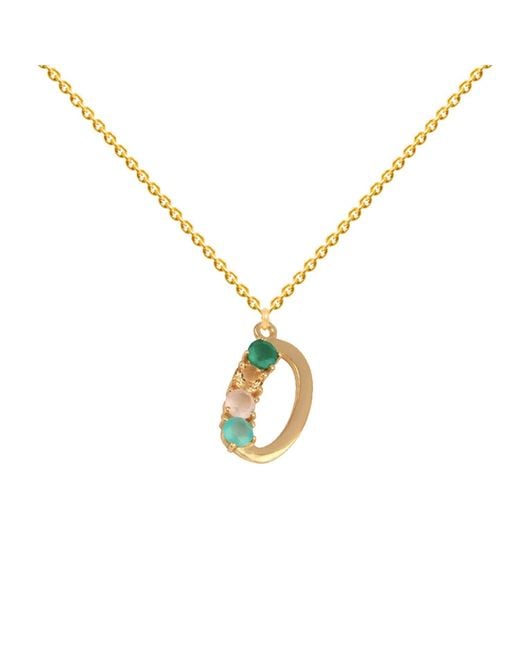 Lavani Jewels Metallic Multicolored Initial O Necklace