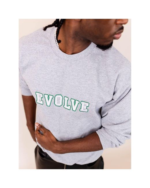 Nooltrends Gray Evolve Varsity Embroidered Sweatshirt for men