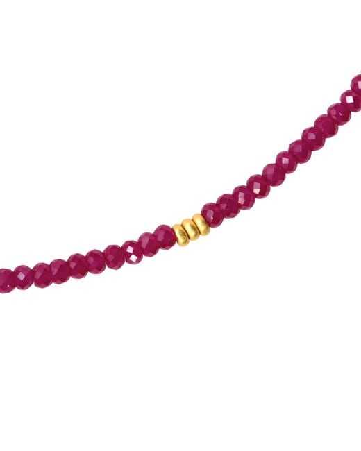 Bombyx House Red Birthstone July Ruby Bead Necklace