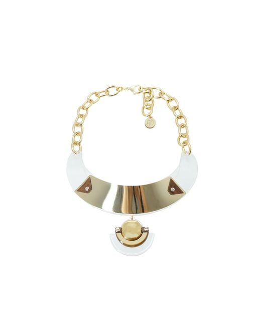 Gissa Bicalho Metallic Neutrals Necklace Choker Pupile Crystal