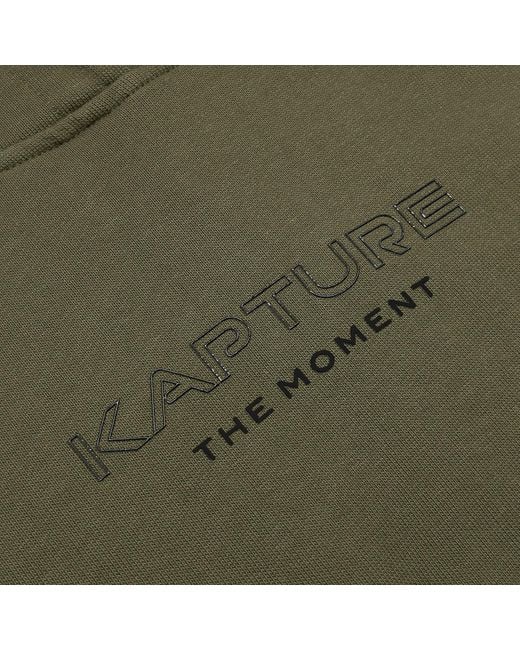 Kapture Green Travel Logo-Print Cropped Hoodie