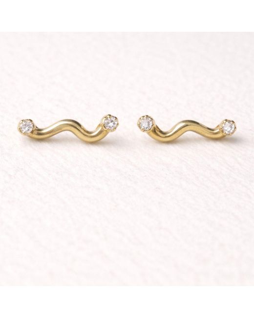 Lily Flo Jewellery Metallic Between Now And Tomorrow Diamond Stud Earrings