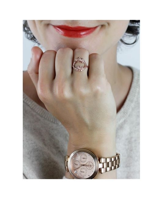 Lee Renee Multicolor Rose Halo Ring- Rose Gold