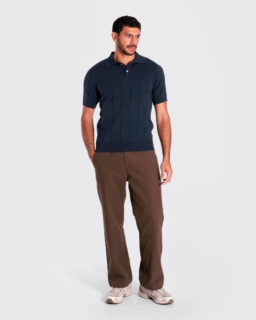 Far Afield Blue Jacobs Knit Polo for men
