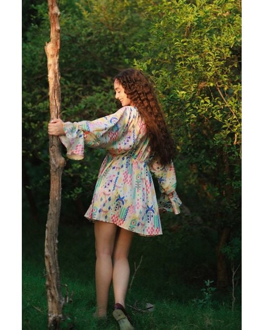 Maison Qala Blue Neutrals Memory Dress