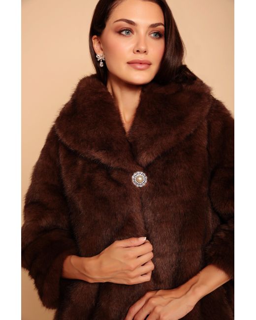 Santinni Brown 'Hollywood' Faux Fur Coat