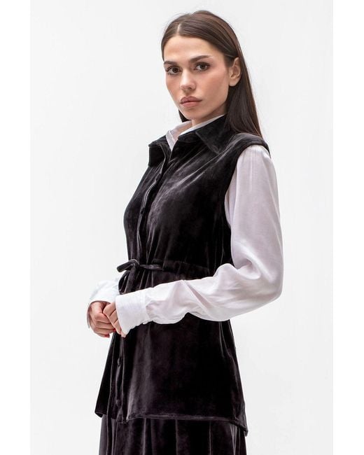 Maison Bogomil Black Drawstring Plush Vest