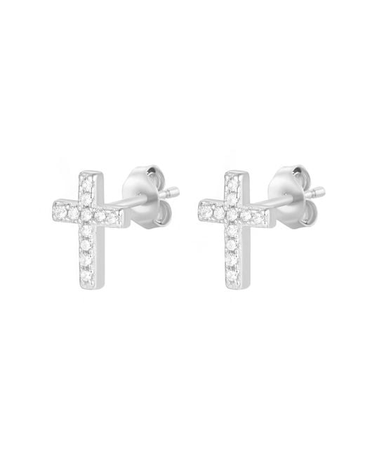 KAMARIA Metallic Mini Cross Stud Earrings