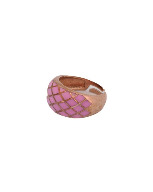 Ebru Jewelry Pink Rose & Rose Adjustable Fashion Ring