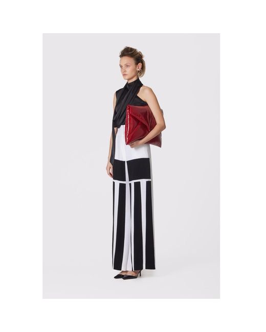 Julia Allert Red Glossy Patent Envelope Clutch Bag
