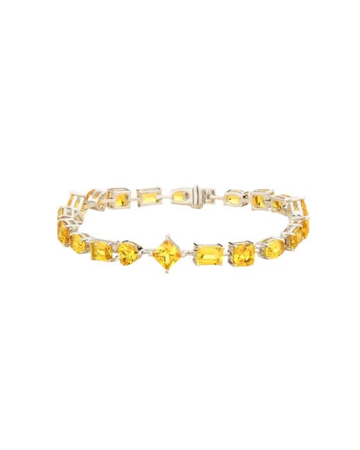 Juvetti Metallic Una Tennis Bracelet Set With Sapphire