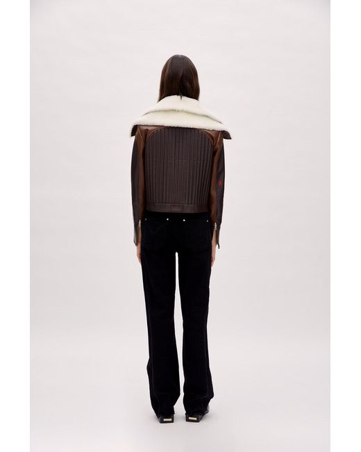 Pcfg Black Double Collar Leather Jacket