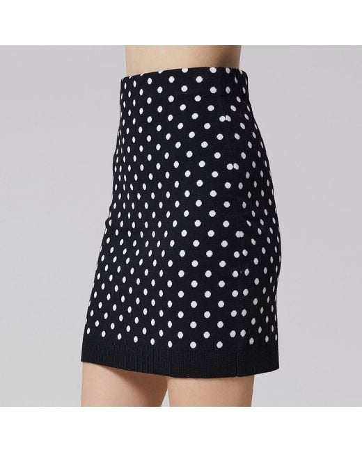 Smart and Joy Black Polka Dots Knitted Mini Skirt