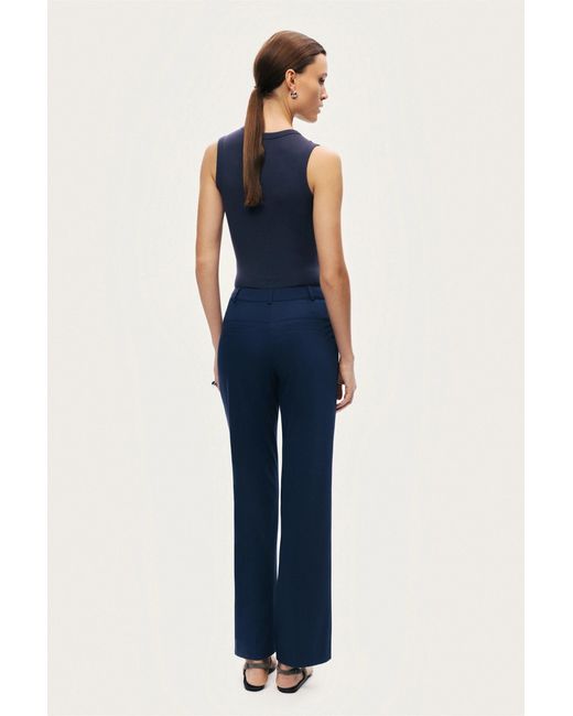 Nocturne Blue Tailored Straight-Leg Pants