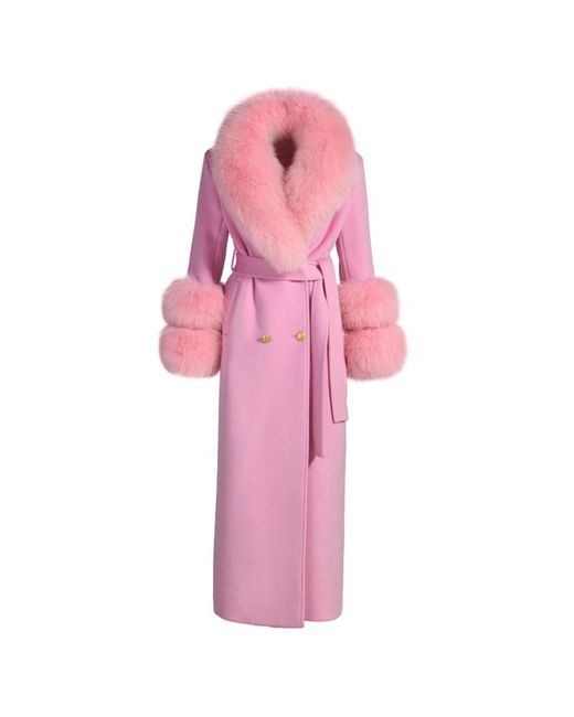 Hortons England Pink Mayfair Cashmere Long Coat Pale
