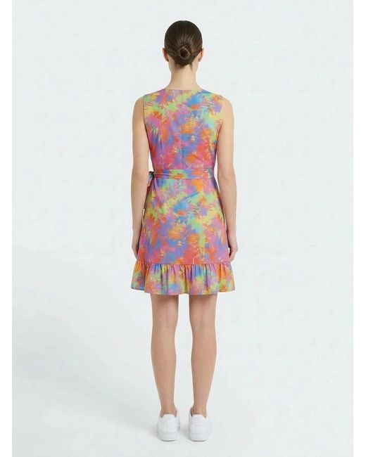 Any Old Iron Red Pastel Lightning Wrap Dress