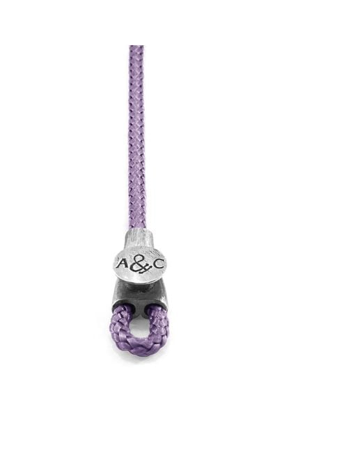Anchor and Crew Purple Lilac Dundee & Rope Bracelet