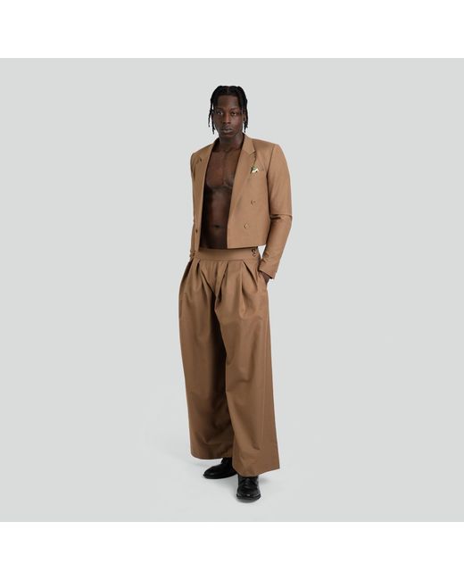 Maui X Lolita Brown Bastien Tan Cropped Blazer for men