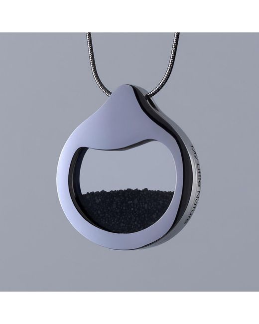 My Little Nature Blue Designer Handcrafted Statement Necklace With Volcanic Sand Nature-Inspired Stainless Steel Jewelry, Unique Gift For Her