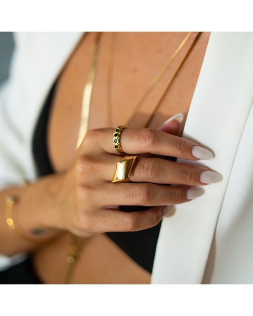 Ebru Jewelry Metallic Infinity Fold Unique Adjustable Ring