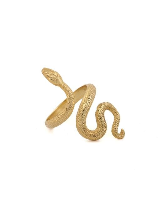 Ebru Jewelry Metallic Cycle Of Life Snake Vermeil Ring