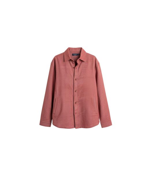 Stovaria Red Handwoven Denim Shirt