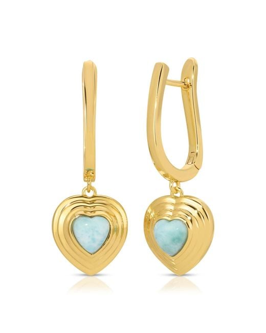 Glamrocks Jewelry Metallic Heart Of Stone Hoop Earrings