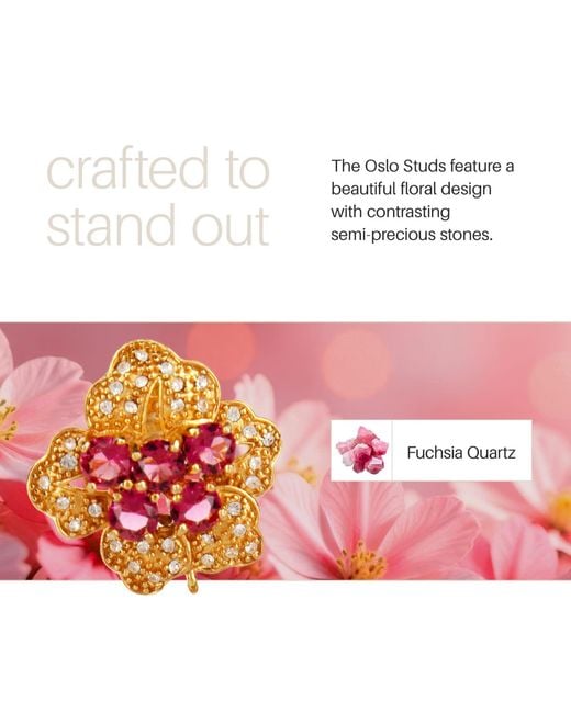 Bounkit Red Oslo Studs Clip On