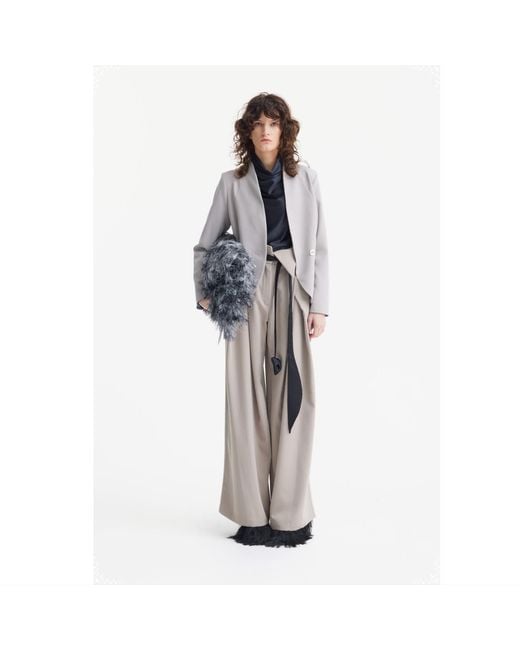 Julia Allert Brown Neutrals Fashion Forward Wide-Leg Pants & Contrast Belt