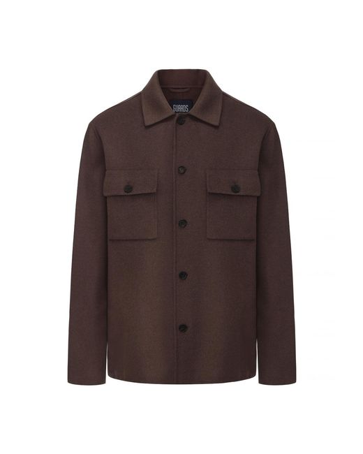 Guards London Brown Oliver Blind-Seam Overshirt for men